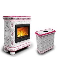 КимрПечь Изразцовый камин Медальон центральный Сакура (топка: Ладья-600) (топка: Ладья-600)