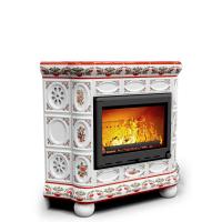 КимрПечь Изразцовый камин Медальон угловой Рябина (топка: Ладья-600)