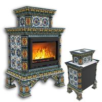 КимрПечь Изразцовая печь Кострома пристенный двухъярусный Март (топка: Ладья-600) (топка: Ладья-600)
