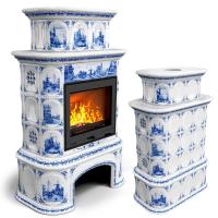 КимрПечь Прованс с дровником центральный двухъярусный Голландия (топка: Ладья-600)