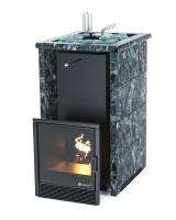 Печь для бани ИзиСтим Сочи в трехстороннем кожухе Пироксенит с открытым верхом