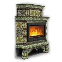 КимрПечь Изразцовая печь Кострома угловой двухъярусный Июнь (топка: Ладья-700)
