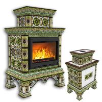 КимрПечь Изразцовая печь Кострома центральный двухъярусный Июль (топка: Ладья-700) (топка: Ладья-700)