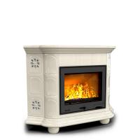 КимрПечь Прованс угловой Ваниль. Камин-печь на дровах. (топка: Ладья-700)