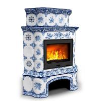 КимрПечь Прованс с дровником угловой двухъярусный Дельфт (топка: Ладья-700)