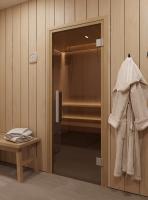 Дверь DoorWood стеклянная для сауны и бани "Фаворит бронза прозрачная"