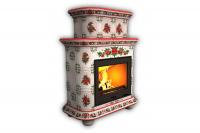 Камин КимрПечь Прованс пристенный двухъярусный Маки