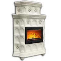 КимрПечь Керамическая печь Истра угловой двухъярусный Ваниль (комплектация: Облицовка для топок Ладья-600, Antek)