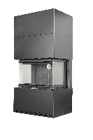 Камин РОДОС 800 ЧЕРНЫЙ шамот черный Экокамин 