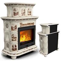 КимрПечь Прованс пристенный двухъярусный Деревня (топка: Ладья-600) (топка: Ладья-600)