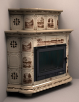 Камин КимрПечь Прованс угловой двухъярусный Деревня