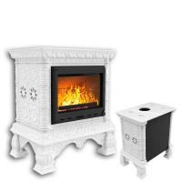 КимрПечь Изразцовая печь Кострома пристенный Белый (топка: Ладья-600) (топка: Ладья-600)