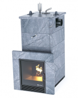 Печь для бани ИзиСтим Сочи в полноценном кожухе Талькохлорит с боковым подключением