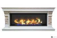 Биокамин ZeFire в линейном портале ROCKWALL 