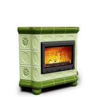 КимрПечь Печь для дачи на дровах Медальон угловой Олива (топка: Ладья-600)