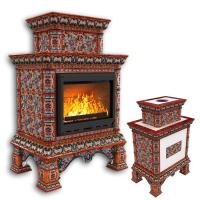 КимрПечь Изразцовая печь Кострома центральный двухъярусный Сентябрь (топка: Ладья-700) (топка: Ладья-700)