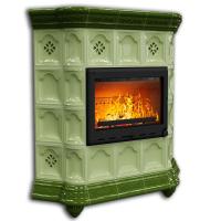 КимрПечь Истра угловой Олива (комплектация: Облицовка для топок Ладья-600, Antek)