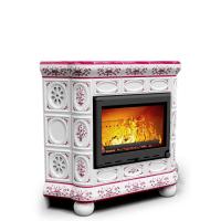 КимрПечь Изразцовый камин Медальон угловой Сакура (топка: Ладья-600)