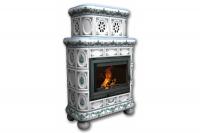 Камин КимрПечь Медальон угловой двухярусный Незабудка