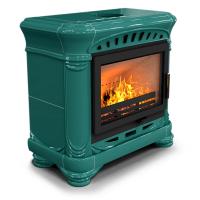 КимрПечь Камин с изразцами Модерн пристенный Волна (топка: Ладья-700)