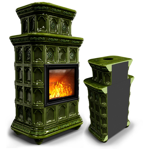 КимрПечь Керамическая печь Истра пристенный двухъярусный Хвоя (комплектация: Астов-МЛ700)