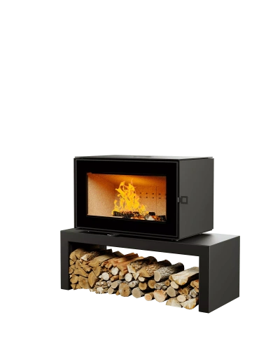 Печь-камин (ASTOV) Астов Куб 800 на подиуме