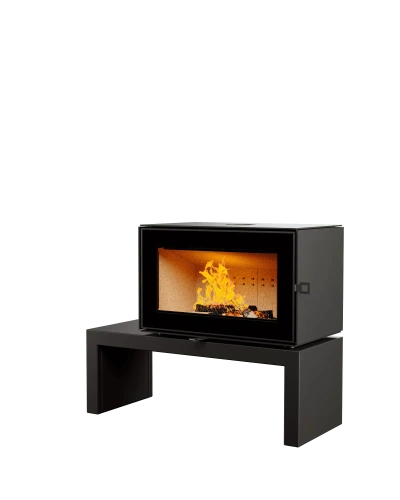 Печь-камин (ASTOV) Астов Куб 800 на подиуме