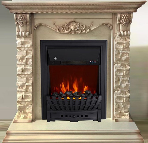 Комплект Портал Royal Flame Adriana слоновая кость, патина + Очаг Royal Flame Fobos FX