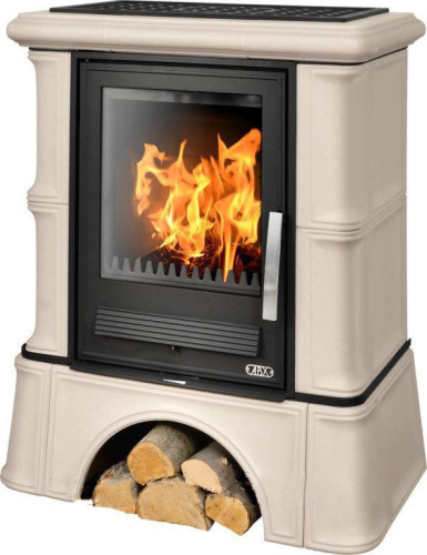 Печь-камин ABX Bavaria LI, с чугунной топкой, с кафельным цоколем