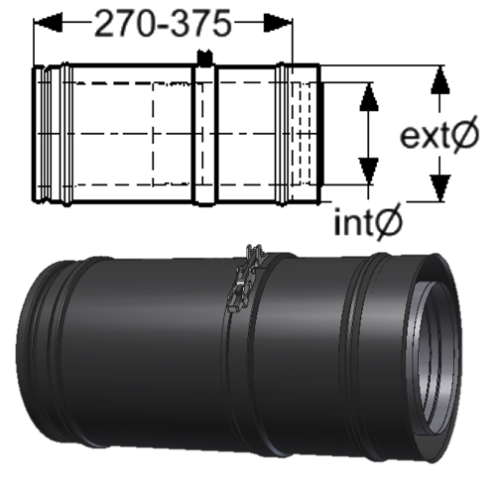 Элемент трубы раздвижной 270 - 375 мм Schiedel Permeter