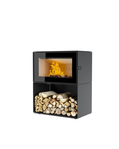 Печь-камин (ASTOV) Астов Куб 800 на дровнике