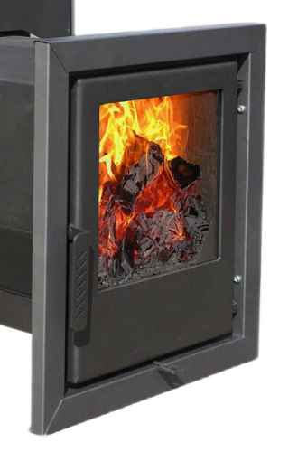 Печь для бани Варвара Паленица с навесным баком стекло