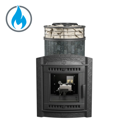 Печь банная «Атмосфера L» ламель+сетка с газовой горелкой ПроМеталл