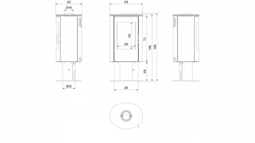 Печь-камин Kratki Коза (Koza) /AB/S/N/DR