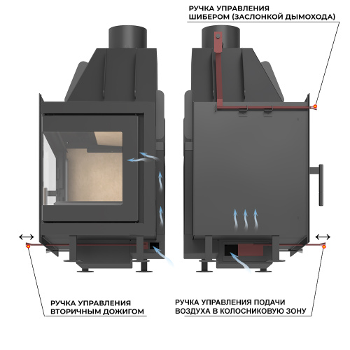 Камин АСТОН (ASTON)  700 R/L «ПИЛЛАУ» Н-1280 Талькохлорит