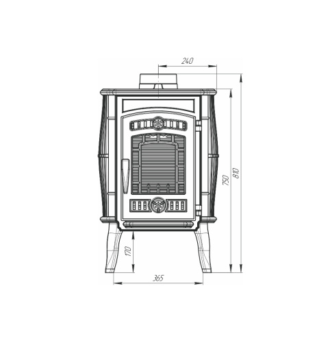 Печь-камин ПроМеталл Маэстро