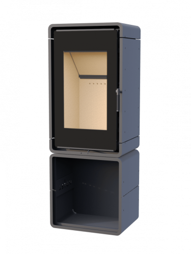 Печь-камин АСТОВ ASTOV КУБ ПК 4581 на дровнике