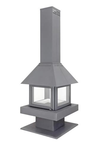 Камин Экокамин ЭКЛИПС ОСТРОВНОЙ 4D графит