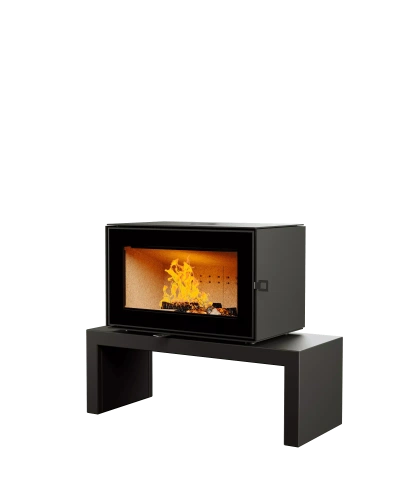 Печь-камин (ASTOV) Астов Куб 800 на подиуме