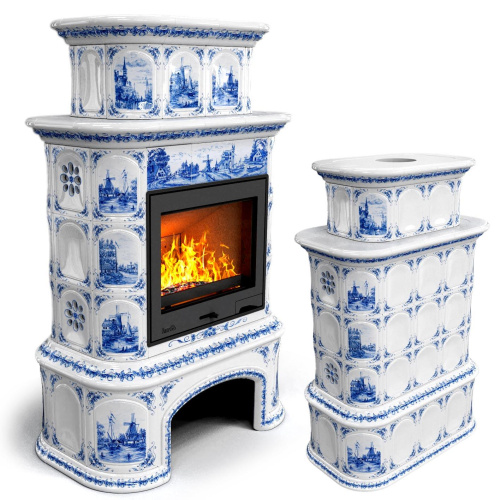 КимрПечь Прованс с дровником центральный двухъярусный Голландия (топка: Ладья-700)