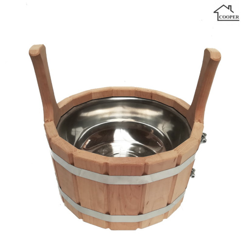 Шайка 5л Бондарь (Cooper) с нержавеющей вставкой ольха ШДН-5