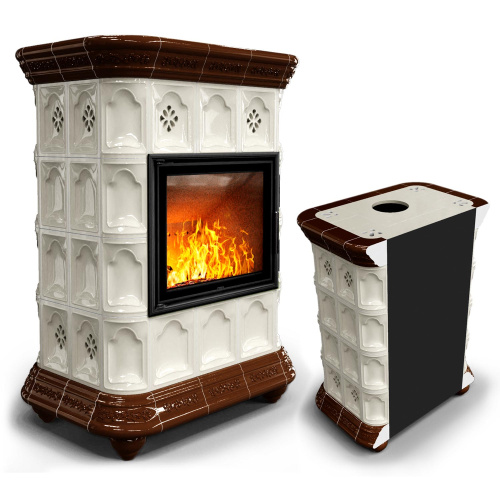 КимрПечь Истра пристенный Шоколад (комплектация: Облицовка для топки МЛ 700)