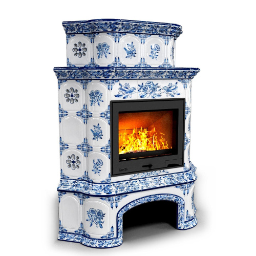 КимрПечь Прованс с дровником угловой двухъярусный Дельфт (топка: Ладья-600)