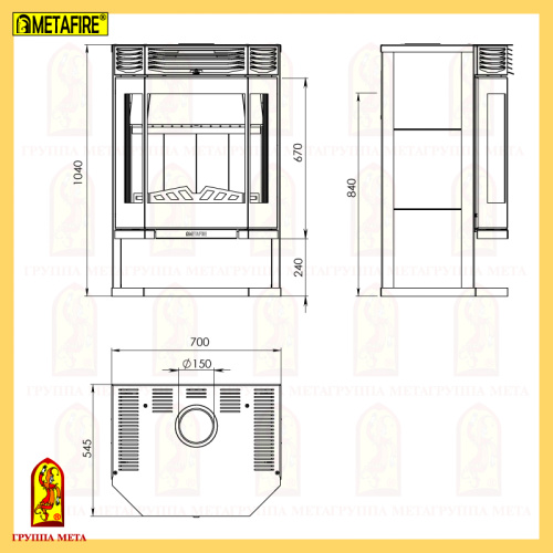 Печь-камин Мета - Бел Ангара 12