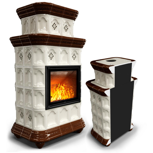 КимрПечь Керамическая печь Истра пристенный двухъярусный Шоколад (комплектация: Астов-МЛ700)