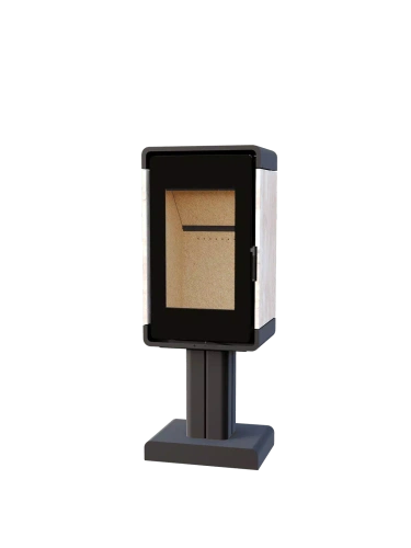 Печь-камин АСТОВ ASTOV КУБ ПК 4581 с каменными панелями на ноге