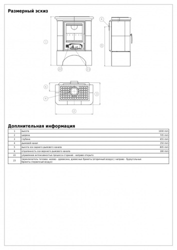 Печь-камин ABX Bavaria K, с прямым цоколем