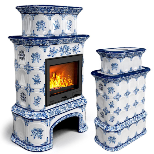 КимрПечь Прованс с дровником центральный двухъярусный Дельфт (топка: Ладья-700)