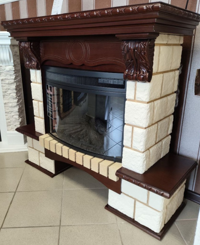 Комплект Портал Royal Flame Pierre Luxe Decor Шампань темный дуб + Очаг Royal Flame Dioramic 25 LED FX